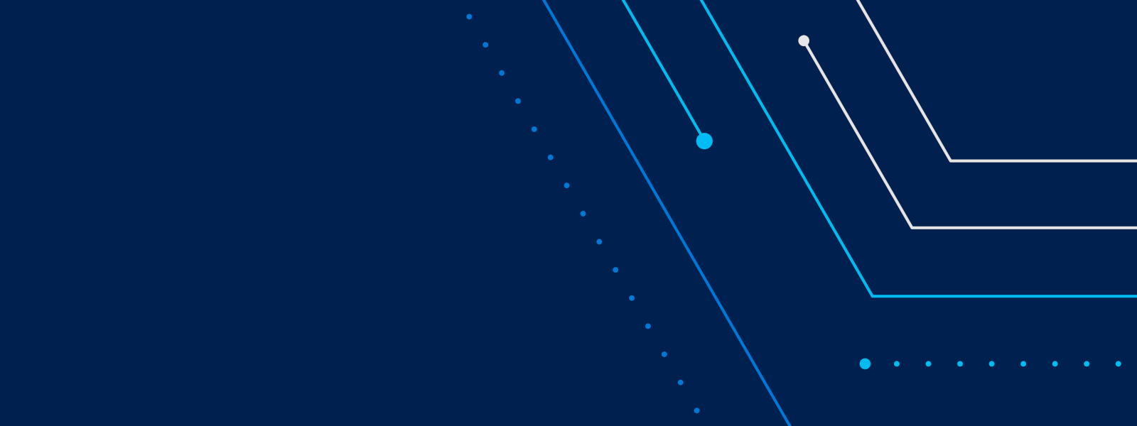 Ilustración de líneas azules sólidas y punteadas sobre un fondo azul oscuro